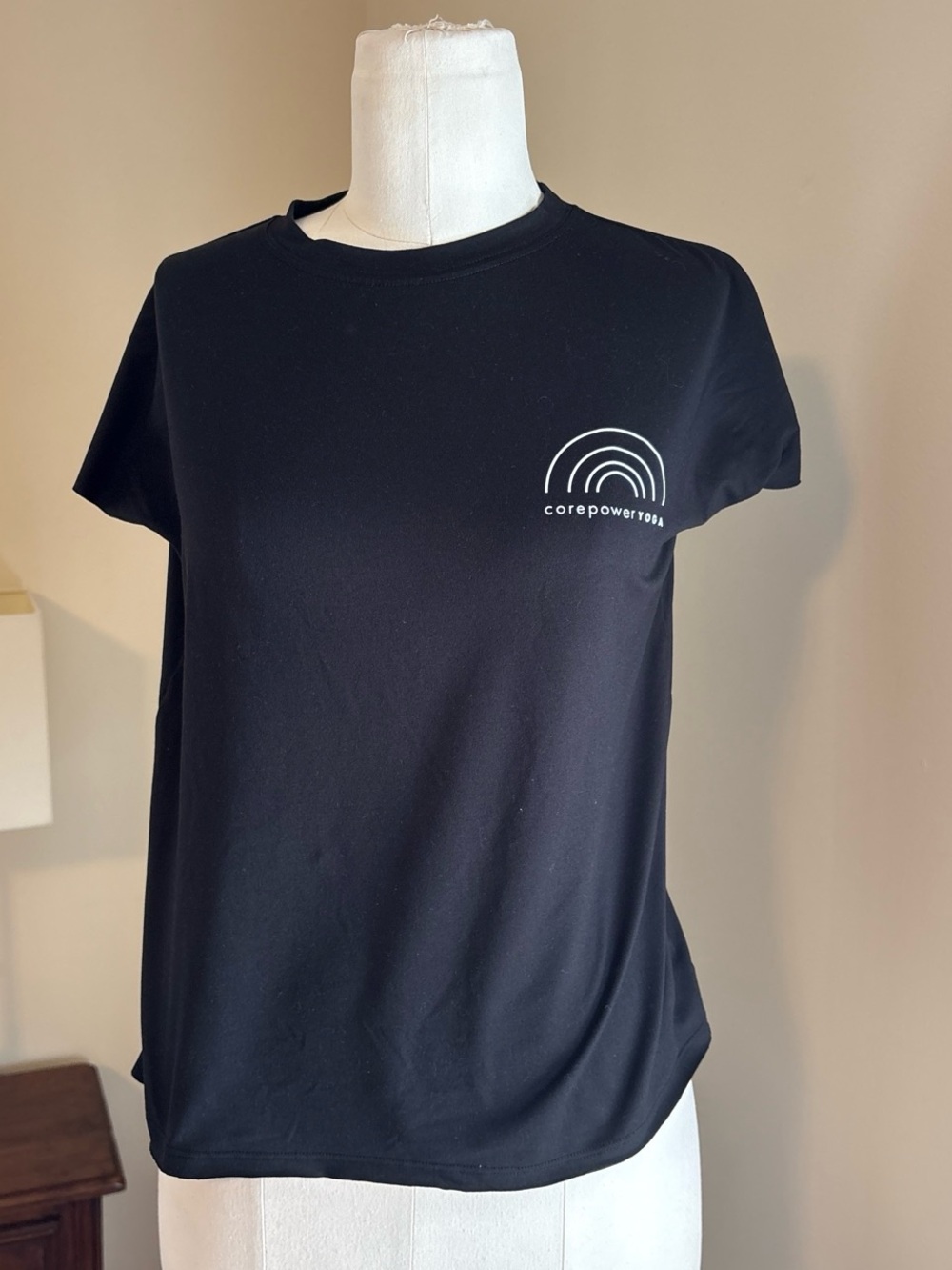 Core Power Yoga Women's Black Logo Tee